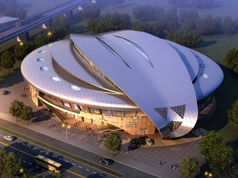 Konstruksi stadion prefab sareng struktur baja