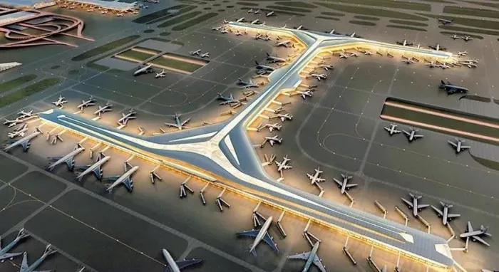 Struktur baja Airport Satelit Concourse