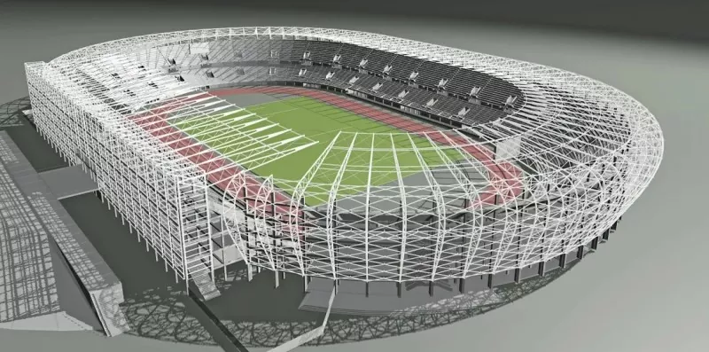Struktur baja Stadion Buka-hawa